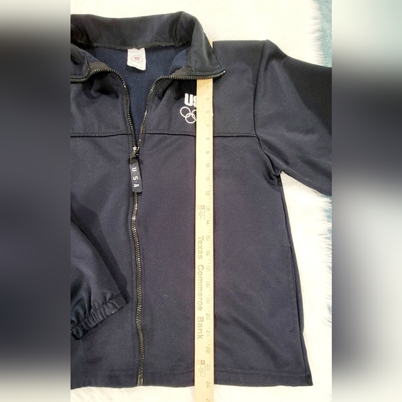 Vintage USA Olympics Unisex Embroidered Full Zipper Black Jacket Size Medium - Picture 4 of 9